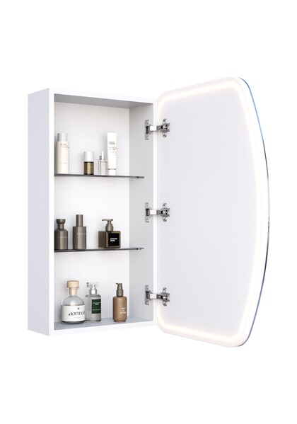 Зеркало-шкаф SANTREK HOME с LED подсветкой "ДИОНИС" правое 600х800мм белый