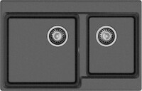 Мойка для кухни GranFest Композит LEVEL 780K 2 чаши 780*500 мм (LV-780K черный)