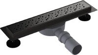 LTD1241-2-MR Трап для душа линейный Black 400х70мм с чёрной мет.реш., сухой затвор, выход под 40/50мм Aquant 