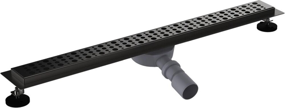 LTD1281-1-MR Трап для душа линейный Black 800х70мм с чёрной мет.реш., сухой затвор, выход под 40/50мм Aquant 