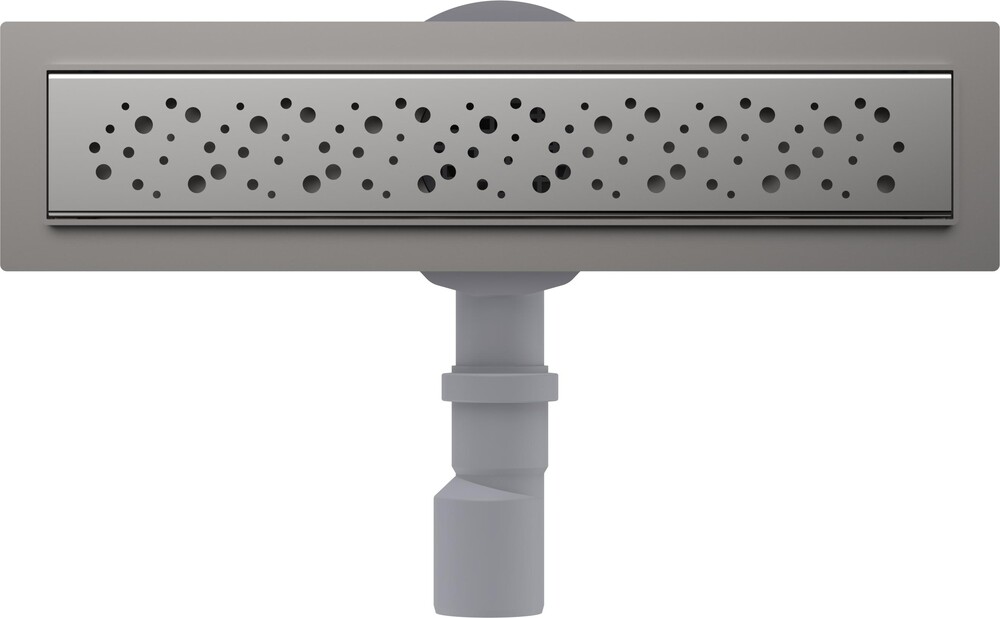 LTD1240-2-MR Трап для душа линейный 400х70мм с глянцевой мет.реш., сухой затвор, выход под 40/50мм Aquant 