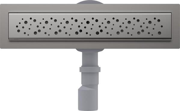 LTD1240-2-MR Трап для душа линейный 400х70мм с глянцевой мет.реш., сухой затвор, выход под 40/50мм Aquant 