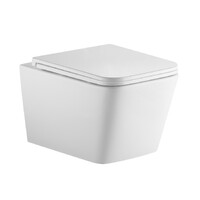 Унитаз подвесной безободковый (Торнадо) HOLLER BLOCK TORNADO (3.0)  (520*340*355мм, сиденье дюропласт, микролифт) белый