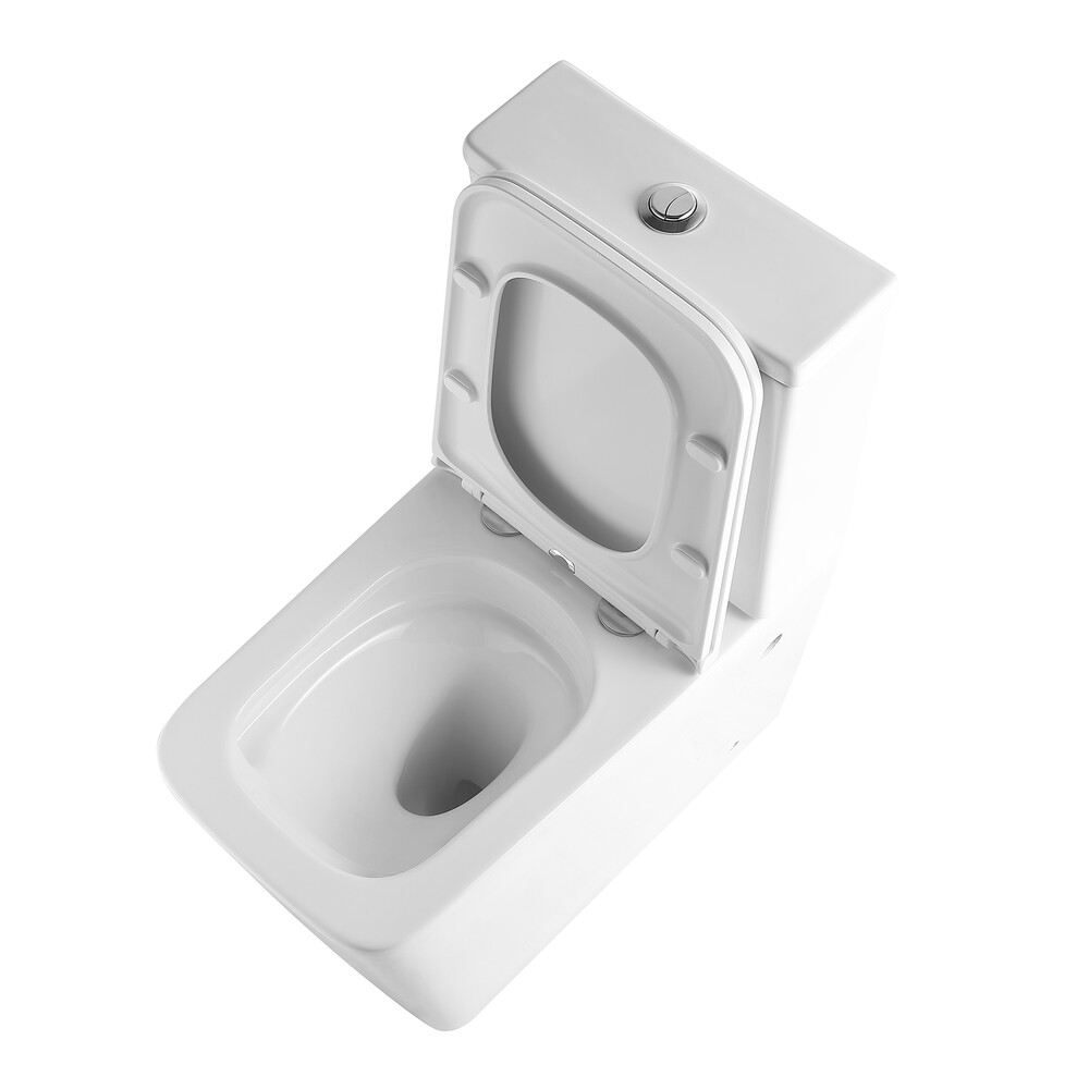 Унитаз-компакт безободковый (Торнадо) HOLLER BOX TORNADO (3.0)  (640*365*830мм, сиденье дюро с микролифтом, арматура 2-х режимная)  (2 места) белый