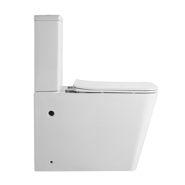 Унитаз-компакт безободковый (Торнадо) HOLLER BOX TORNADO (3.0)  (640*365*830мм, сиденье дюро с микролифтом, арматура 2-х режимная)  (2 места) белый