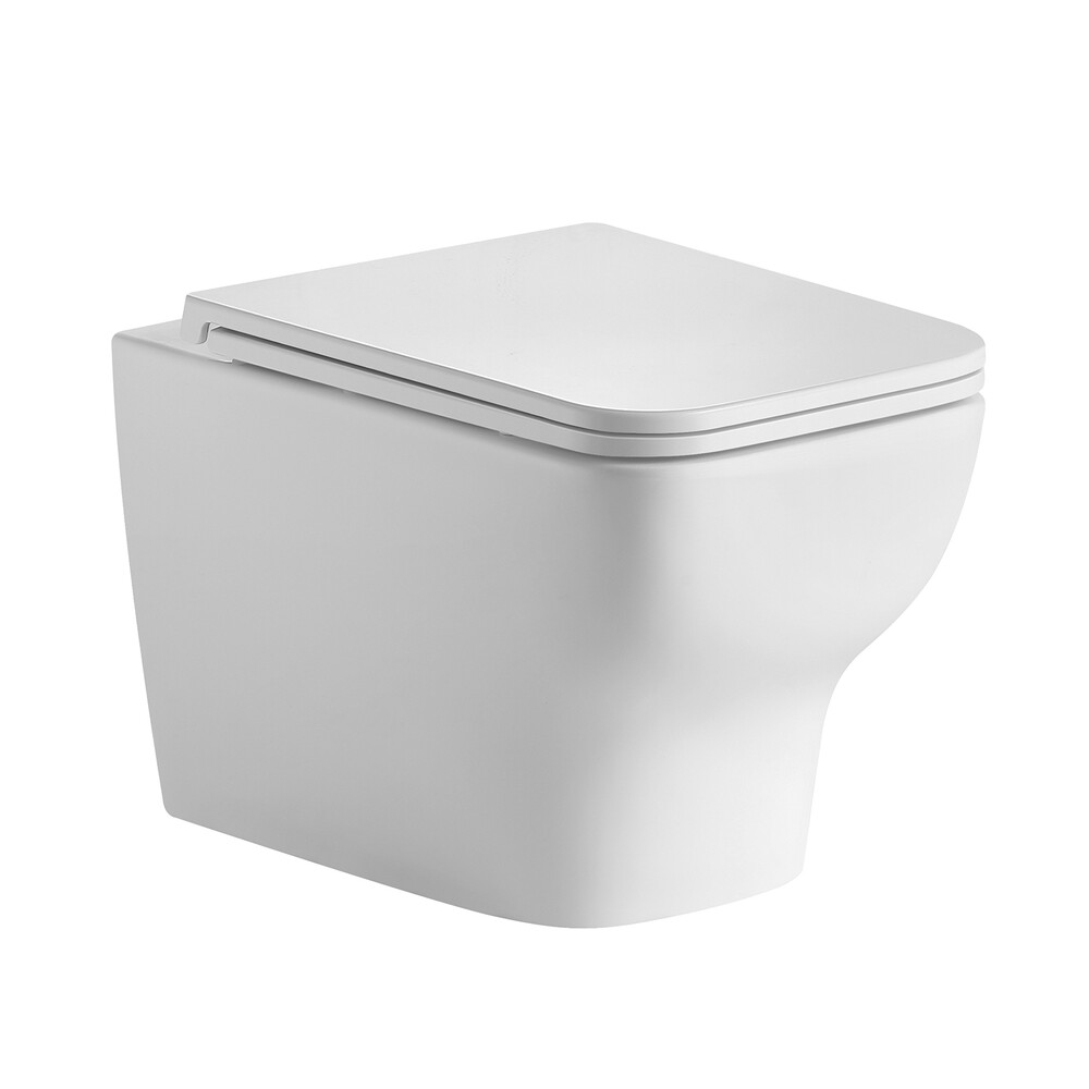  Унитаз подвесной безободковый (Торнадо) HOLLER STAGE TORNADO (3.0)  (520*340*355мм, сиденье дюропласт, микролифт) белый