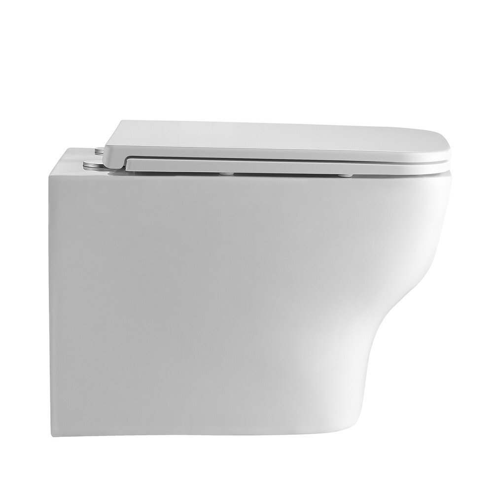  Унитаз подвесной безободковый (Торнадо) HOLLER STAGE TORNADO (3.0)  (520*340*355мм, сиденье дюропласт, микролифт) белый