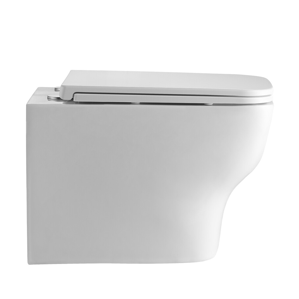  Унитаз подвесной безободковый HOLLER STAGE (520*340*355мм, сиденье дюропласт, микролифт) белый