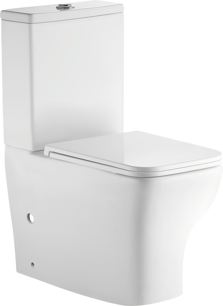 Унитаз-компакт безободковый (Торнадо) HOLLER CONSUL TORNADO (3.0)  (640*365*830мм, сиденье дюро с микролифтом, арматура 2-х режимная)  (2 места) белый