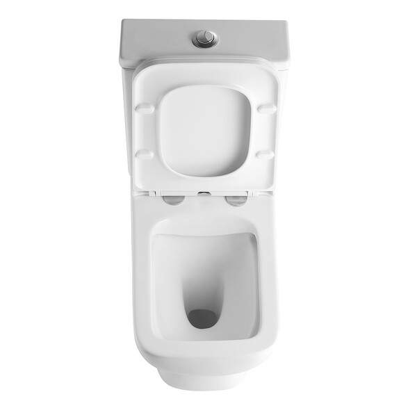 Унитаз-компакт безободковый HOLLER CONSUL (640*365*830мм, сиденье дюропласт с микролифтом, арматура 2-х режимная)  (2 места) белый