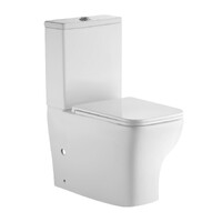 Унитаз-компакт безободковый HOLLER CONSUL (640*365*830мм, сиденье дюропласт с микролифтом, арматура 2-х режимная)  (2 места) белый