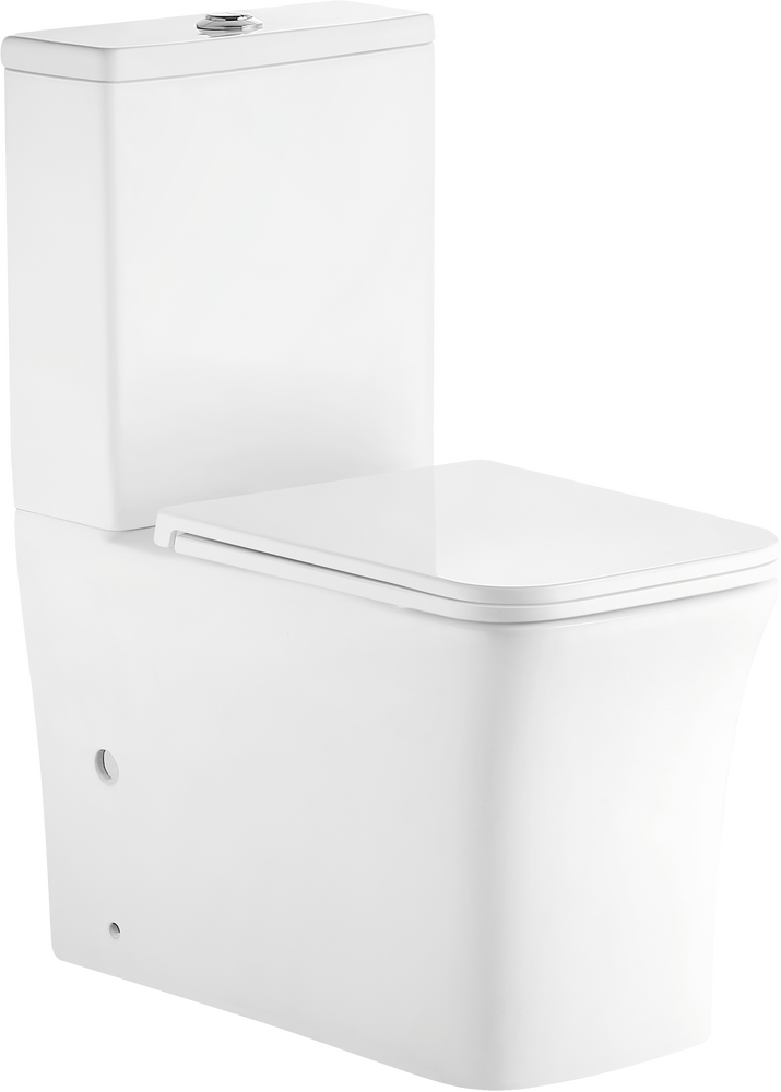 Унитаз-компакт безободковый (Торнадо) HOLLER CRAFT TORNADO (3.0)  (640*365*830мм, сиденье дюро с микролифтом, арматура 2-х режимная)  (2 места) белый