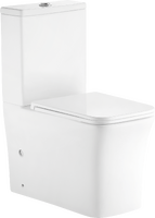 Унитаз-компакт безободковый (Торнадо) HOLLER CRAFT TORNADO (3.0)  (640*365*830мм, сиденье дюро с микролифтом, арматура 2-х режимная)  (2 места) белый