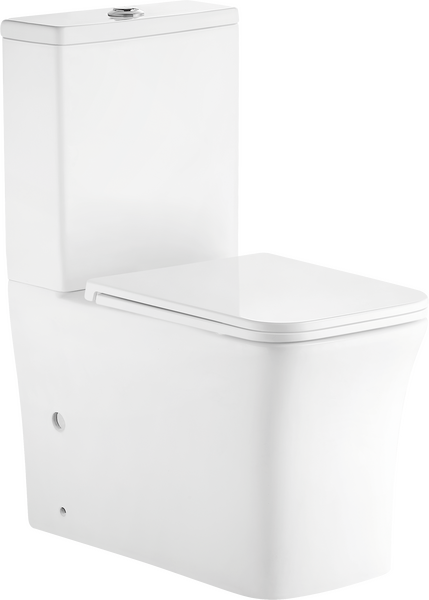 Унитаз-компакт безободковый (Торнадо) HOLLER CRAFT TORNADO (3.0)  (640*365*830мм, сиденье дюро с микролифтом, арматура 2-х режимная)  (2 места) белый