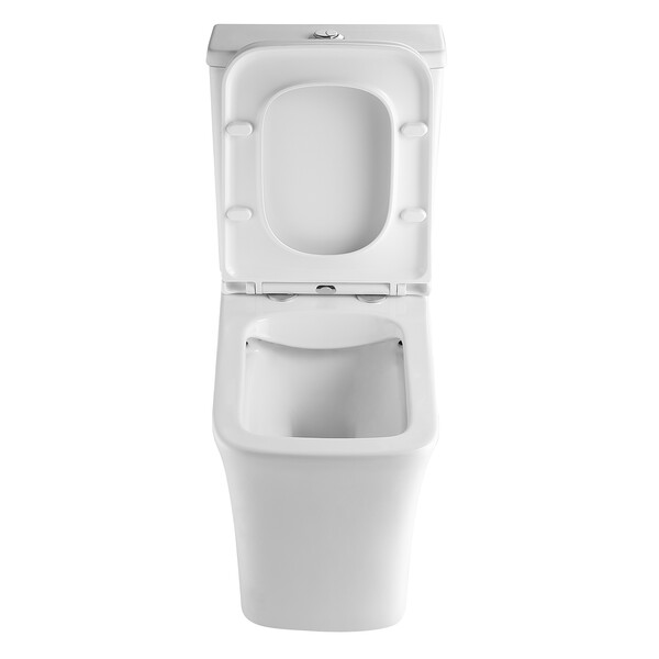 Унитаз-компакт безободковый HOLLER CRAFT (640*365*830мм, сиденье дюропласт с микролифтом, арматура 2-х режимная)  (2 места) белый