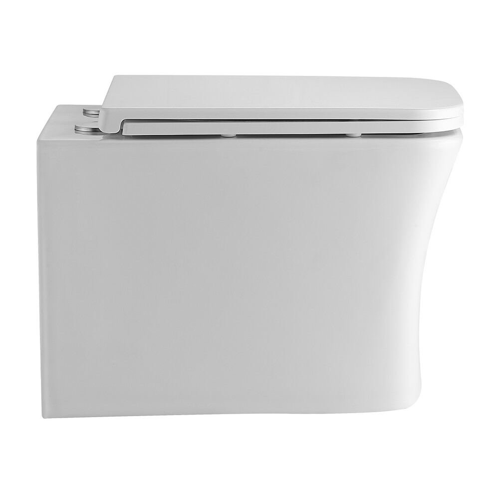   Унитаз подвесной безободковый HOLLER VESSEL (520*340*355мм, сиденье дюропласт, микролифт) белый