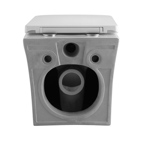   Унитаз подвесной безободковый HOLLER VESSEL (520*340*355мм, сиденье дюропласт, микролифт) белый