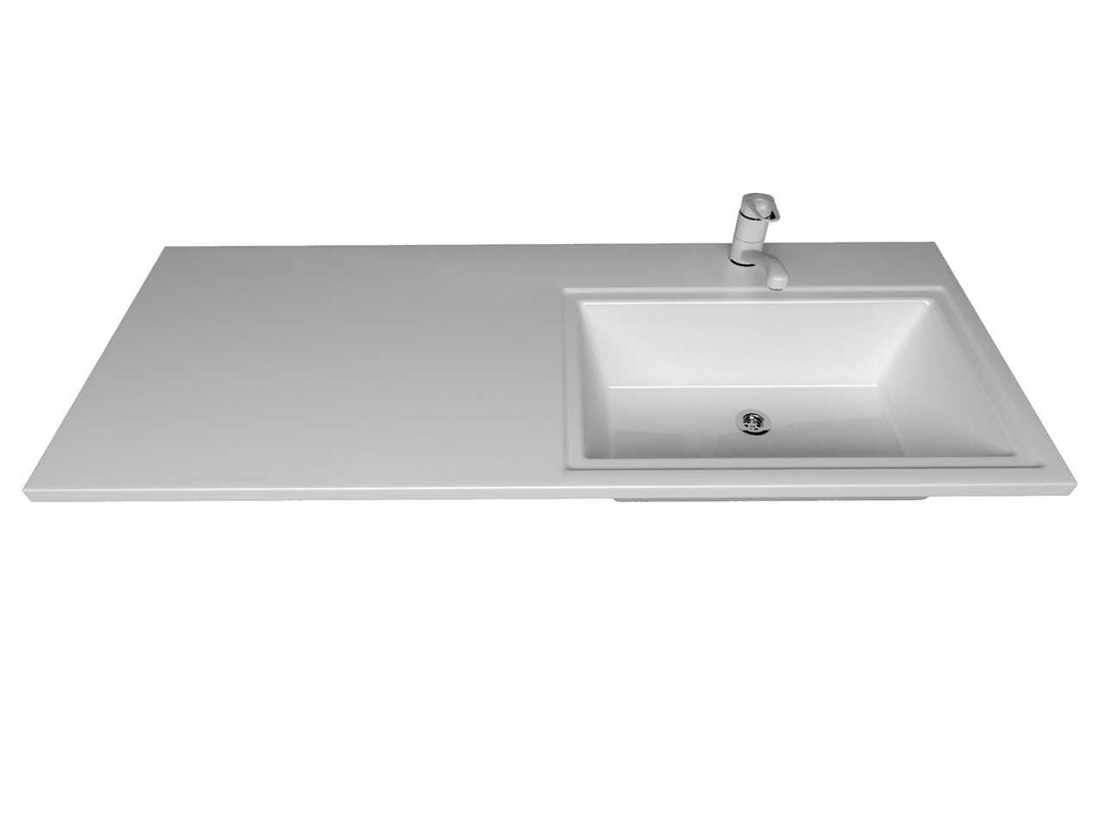 Умывальник "Марсал 120" правый литьевой мрамор, 1202х486х150 над стиральной машиной, без кронштейнов., г. Ульяновск