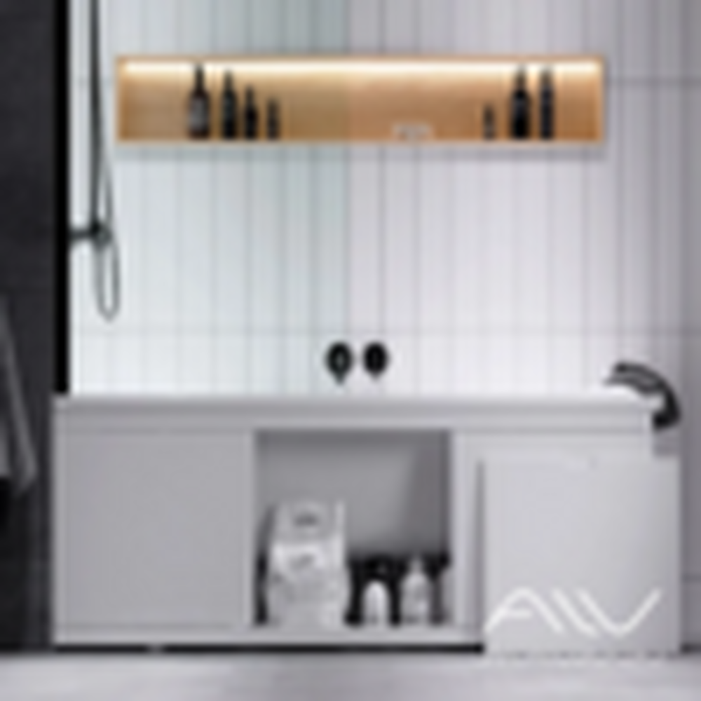 Экран под ванну 1,5 м купе МДФ Rita Plus Белый Alavann