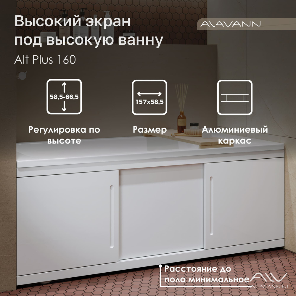 Экран под ванну 1,6 м купе МДФ Alt Plus Alavann