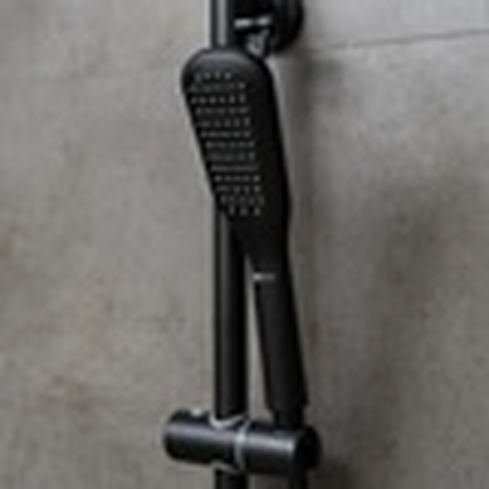 LM7270BL Ursus Смеситель для душа термостат. с верх. душ. лейкой "Тропический дождь", 3-ф. лейкой, черный LEMARK