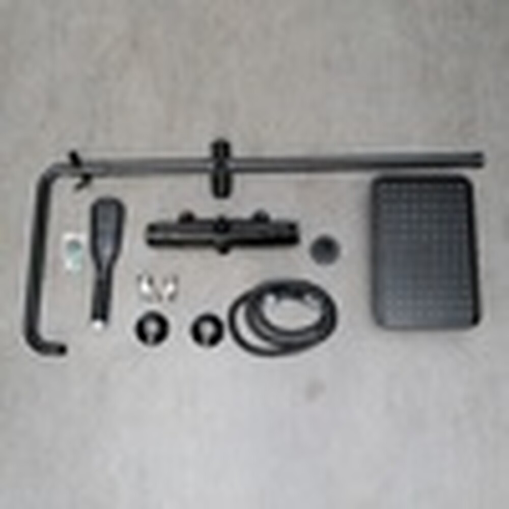 LM7270BL Ursus Смеситель для душа термостат. с верх. душ. лейкой "Тропический дождь", 3-ф. лейкой, черный LEMARK