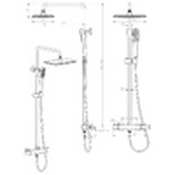 LM7270BL Ursus Смеситель для душа термостат. с верх. душ. лейкой "Тропический дождь", 3-ф. лейкой, черный LEMARK