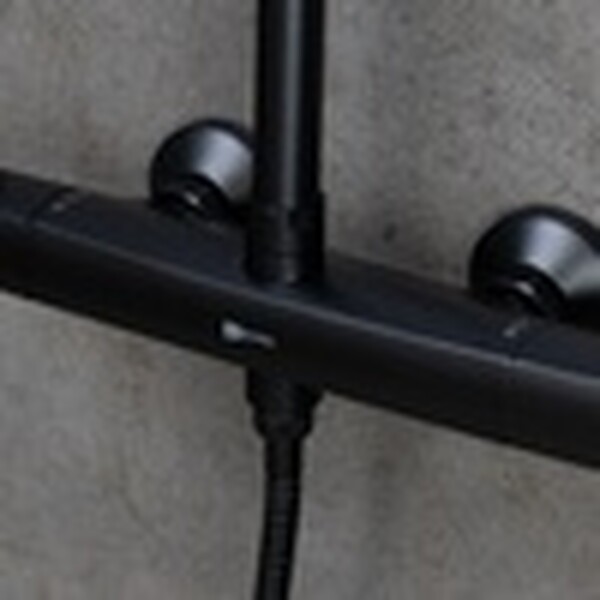 LM7270BL Ursus Смеситель для душа термостат. с верх. душ. лейкой "Тропический дождь", 3-ф. лейкой, черный LEMARK