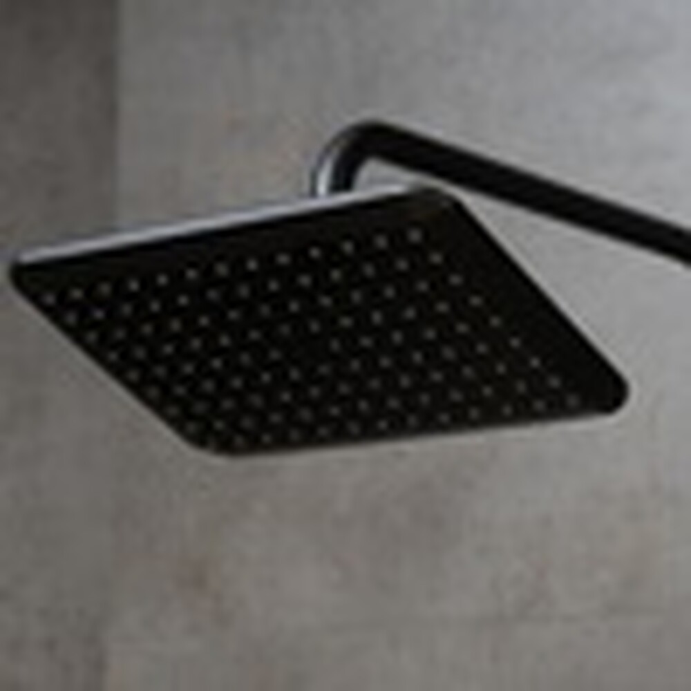 LM7270BL Ursus Смеситель для душа термостат. с верх. душ. лейкой "Тропический дождь", 3-ф. лейкой, черный LEMARK