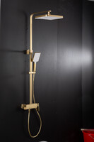 2490-3 Душевая система Frap со смесителем и тропическим душем (сатин золотой)