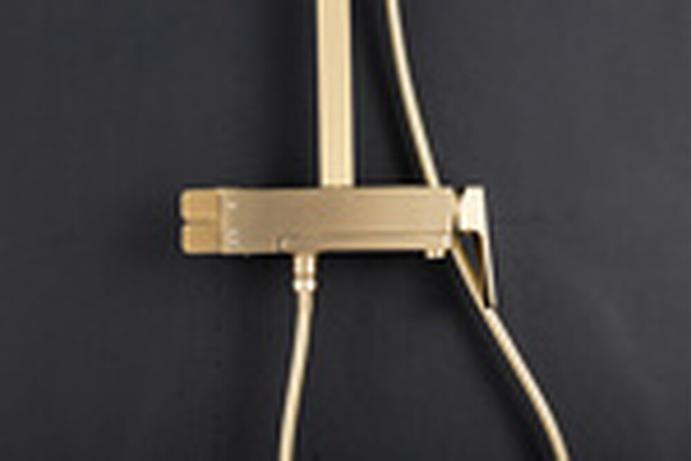 2490-3 Душевая система Frap со смесителем и тропическим душем (сатин золотой)