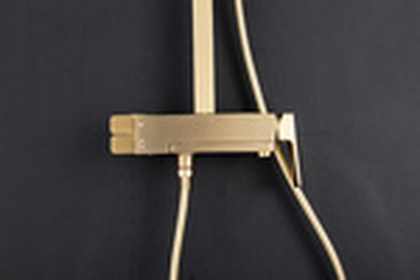 2490-3 Душевая система Frap со смесителем и тропическим душем (сатин золотой)