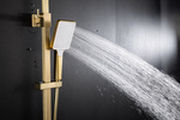 2490-3 Душевая система Frap со смесителем и тропическим душем (сатин золотой)