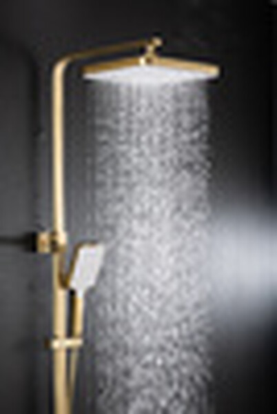 2490-3 Душевая система Frap со смесителем и тропическим душем (сатин золотой)