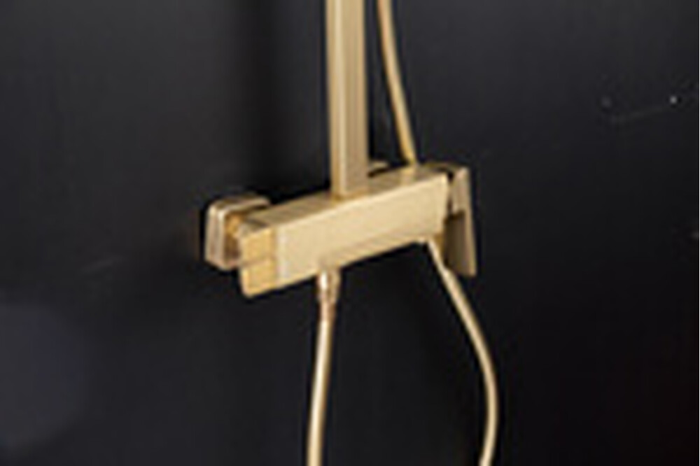 2490-3 Душевая система Frap со смесителем и тропическим душем (сатин золотой)