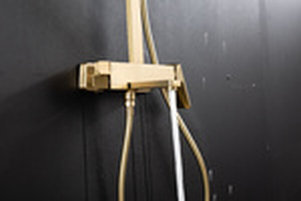 2490-3 Душевая система Frap со смесителем и тропическим душем (сатин золотой)