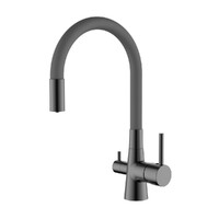 4955D-12 Смеситель Кухня LEDEME шар. с гибким изливом и выходом для питьевой воды (оруж сталь)