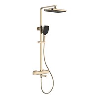  2424Y Душевая система LEDEME с термостатическим смесителем и троп душем (золотой сатин)