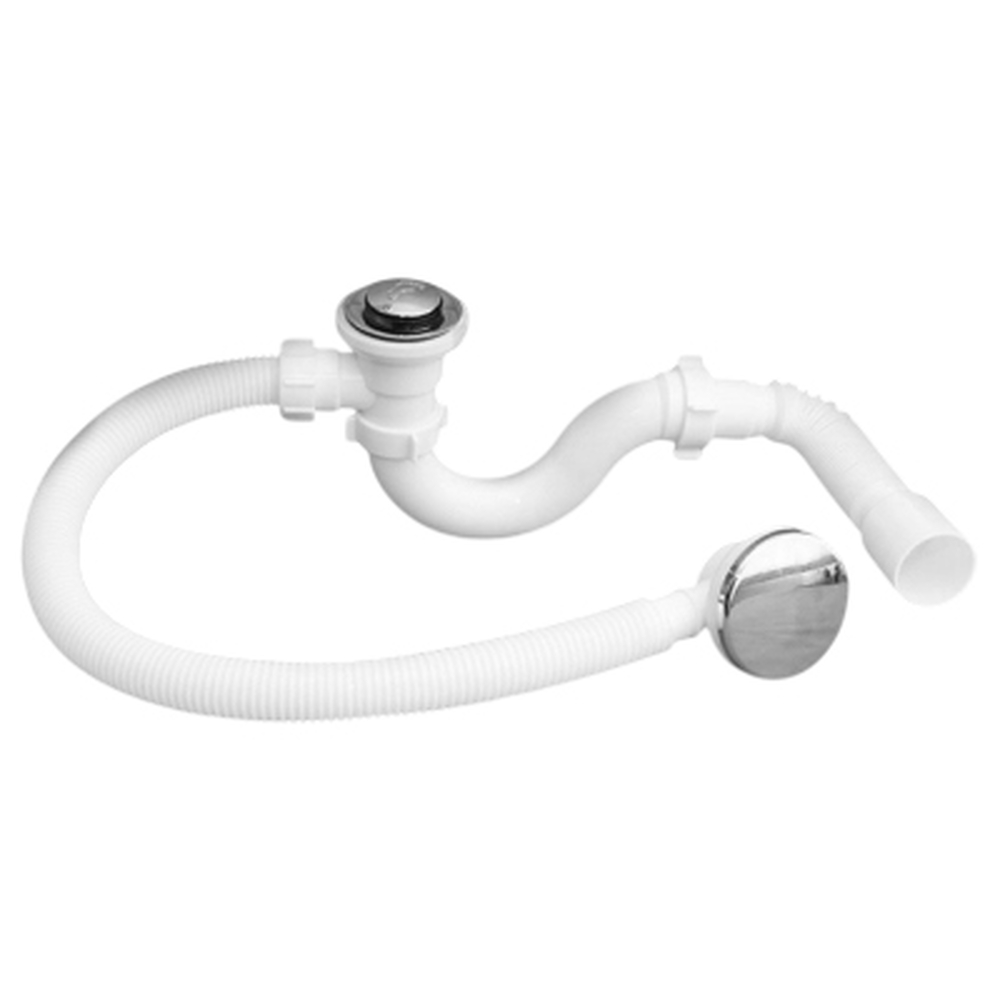 EС155GS Сифон АНИ Пласт д/в клик-клак, пл с вып и перел, г/т 375*40*50 (сетка)