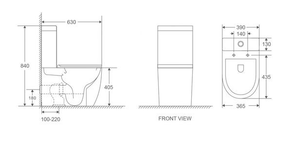 Унитаз-компакт безободковый ТОРНАДО D&K Matrix DT1397516, 630*365*840мм, сиденье микролифт, белый (2 части)