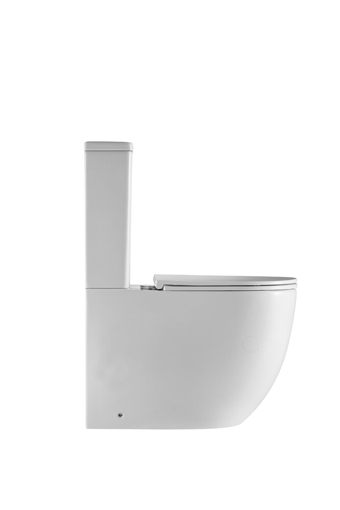  Унитаз-компакт безободковый ТОРНАДО D&K Matrix DT1397516, 630*365*840мм, сиденье микролифт, белый (2 части)