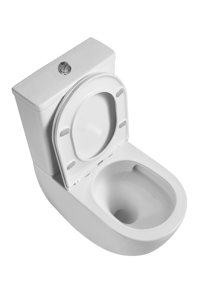  Унитаз-компакт безободковый ТОРНАДО D&K Matrix DT1397516, 630*365*840мм, сиденье микролифт, белый (2 части)