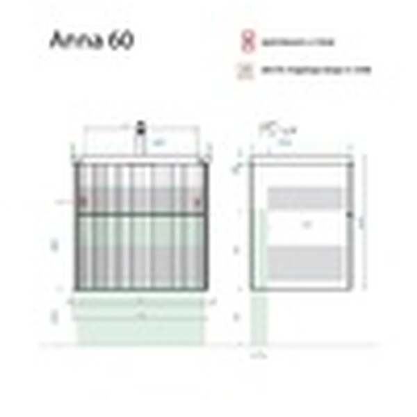 Тумба ANNA-60 под рак Moduo 60/Como 60 (чёрный мрамор) Alavann 