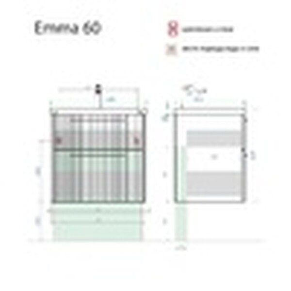 Тумба EMMA-60 под рак Moduo 60/Como 60 (серый бетон) Alavann 