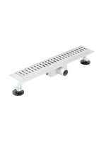 Линейный душевой трап SANTREK AQUA  A-70400 нерж 70*400мм (неповоротный горизонтальный выпуск, ф40)  сухой затвор и гидрозатвор