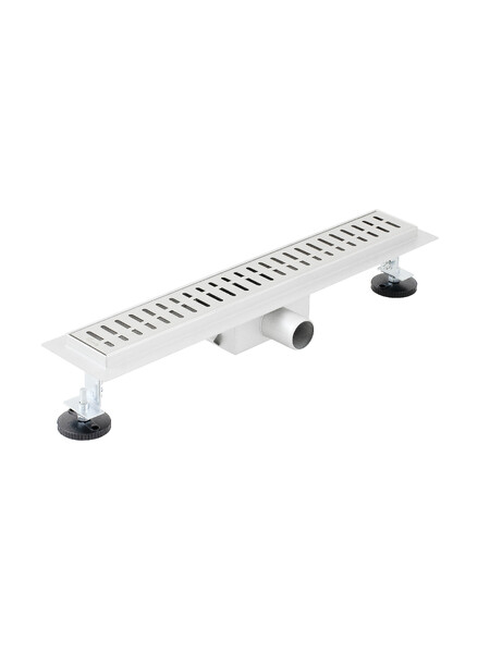 Линейный душевой трап SANTREK AQUA  A-70400 нерж 70*400мм (неповоротный горизонтальный выпуск, ф40)  сухой затвор и гидрозатвор