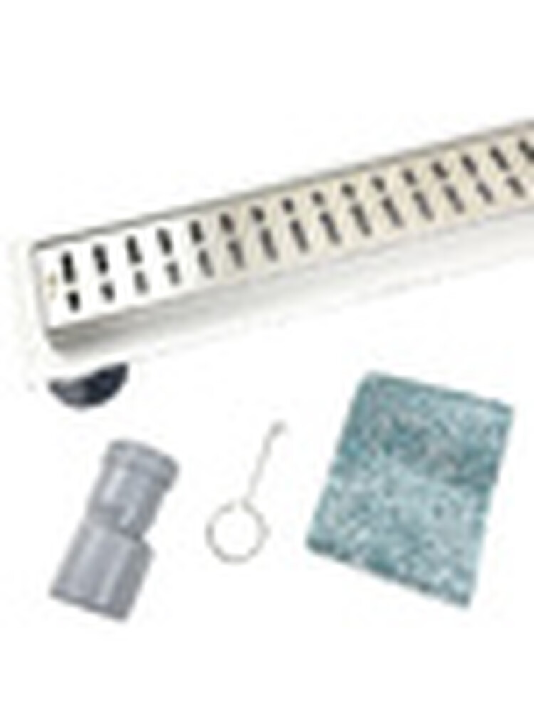 Линейный душевой трап SANTREK AQUA  A-70400 нерж 70*400мм (неповоротный горизонтальный выпуск, ф40)  сухой затвор и гидрозатвор