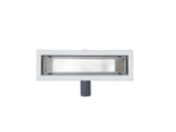 Линейный душевой трап SANTREK AQUA  B-70300 нерж 70*300мм (горизонтальный выпуск 360 гр, ф40) (решетка щелевая, под плитку) сухой затвор и гидрозатвор