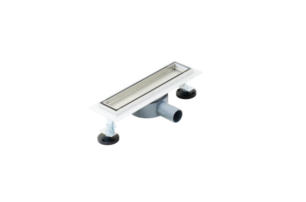 Линейный душевой трап SANTREK AQUA  B-70300 нерж 70*300мм (горизонтальный выпуск 360 гр, ф40) (решетка щелевая, под плитку) сухой затвор и гидрозатвор