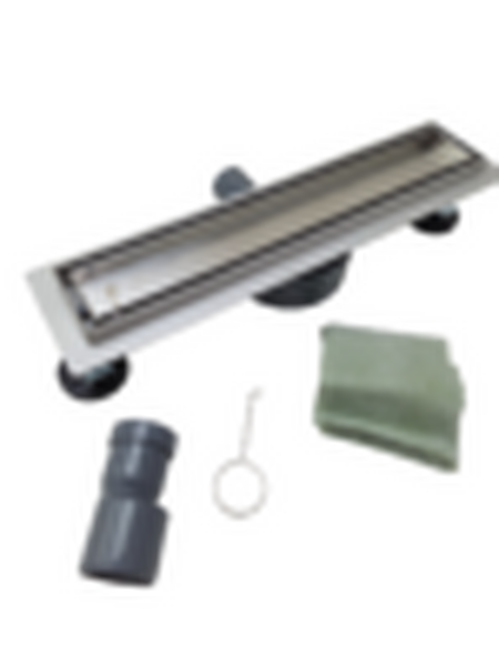 Линейный душевой трап SANTREK AQUA  B-70400 нерж 70*400мм (горизонтальный выпуск 360 гр, ф40) (решетка щелевая, под плитку) сухой затвор и гидрозатвор